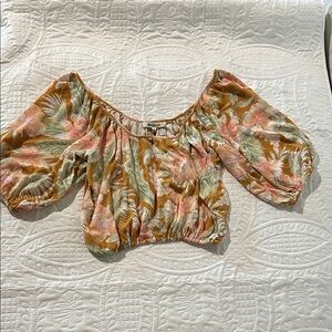 Rip Curl Floral Off-Shoulder Crop Top SZ: S
